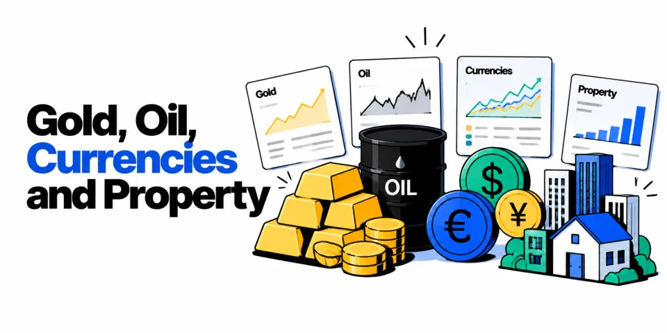 Gold, oil, currencies and property